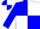 Blue and white quarters, white 'a/l'