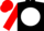 Black, white disc, red sleeves, red cap