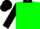 Green, black collar, black sleeves, black cap