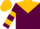 Maroon, gold triangular yoke, gold bars on sleeves, gold cap