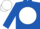 Royal blue, royal blue 'p' on white ball, white cap