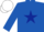 Royal blue, dark blue star, white cap
