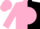 Pink and black diagonal halves, pink and black 'lo' on black and pink ball, pink cap