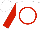 White, red circle, red sleeves, white cap