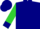Navy blue, navy cuffs on lime green sleeves