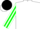 White, green samrock, white 'jc' white sleeves, green stripes