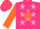 Hot pink, orange star, pink stars on orange sleeves