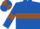 ROYAL BLUE, BROWN hoop and armlets, BROWN and ROYAL BLUE quartered cap