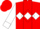 Red, white diamond hoop, white diamond stripe and cuffs on sleeves
