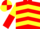 Red & yellow chevrons, yellow & red halved sleeves, red & yellow quartered cap