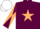 MAROON, BEIGE star, diabolo on sleeves, WHITE cap