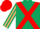 DARK GREEN, RED cross belts, DARK GREEN and BEIGE striped sleeves, RED cap