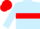 Light blue, red hoop, light blue sleeves, red cap
