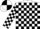 White body, black checked, white arms, black checked, white cap, black quartered