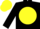 Black, Yellow disc, Yellow cap