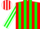 Red, white and green stripes,