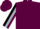 Maroon, silver flying 'mv'  black & silver stripe sleeves, silver cufs