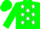 Green, white stars, white stars on green cap