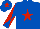 Royal blue, red star, diabolo on sleeves and star on cap