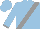 Light blue, grey sash, grey cuffs on sleeves