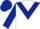White, dark blue chevron, sleeves and cap