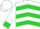 White, lime green chevrons, lime green cuffs