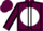 Maroon, white ball, black seams