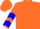Orange, blue chevrons on sleeves
