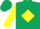 Dark green, lime and yellow diamond sleeves
