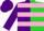 Purple and lime halves, pink hoops