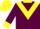 Maroon, yellow chevron, collar, cuffs and cap