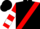 Black, red sash, white horse head on red shield, red & white bars on slvs