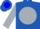 Royal blue, blue 'jac' on silver ball, blue bars on silver slvs