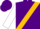 Purple, gold sash, white sleeves, purple cap