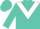 Turquoise, turquoise 'msm' on white triangular panel, turquoise cap