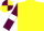 Yellow, maroon sleeves, white armlets, maroon and yellow quartered cap
