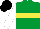 Emerald Green, Yellow hoop, White sleeves, Black cap
