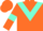 Orange, aquamarine chevron, aquamarine armlets