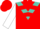 Red, turquoise chevron, turquoise and red chevrons on white sleeves