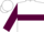 White, maroon hoop, maroon sleeves, white cap