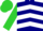 Navy, lime green framed white 'a', navy chevrons on lime sleeves, lime green cap