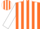 Orange, white stripes on sleeves