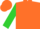Orange, lime green sleeves