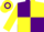 Purple & yellow quartered, yellow sleeves, hooped cap
