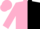 Pink, black diagonal halves, black stripe on pink sleeves