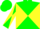Green and yellow diagonal quarters, green and yellow diagonal quartered sleeves