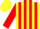 Yellow, red sun,red stripes on sleeves,yellow cap
