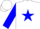 White, blue star, blue sleeves, white cuffs