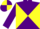 Purple and yellow diabolo, quartered cap