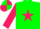 Green body, rose star, rose arms, rose cap, green quartered
